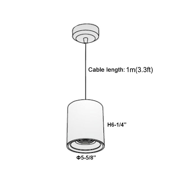 Master B Round ETL Pendant White+Black